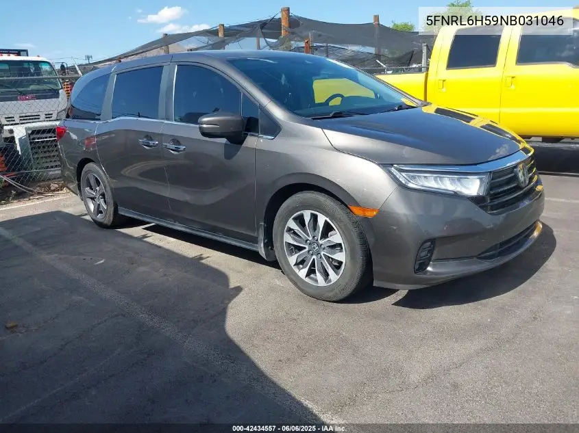 2022 Honda Odyssey Ex VIN: 5FNRL6H59NB031046 Lot: 42434557