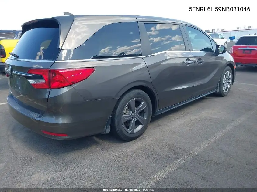 2022 Honda Odyssey Ex VIN: 5FNRL6H59NB031046 Lot: 42434557