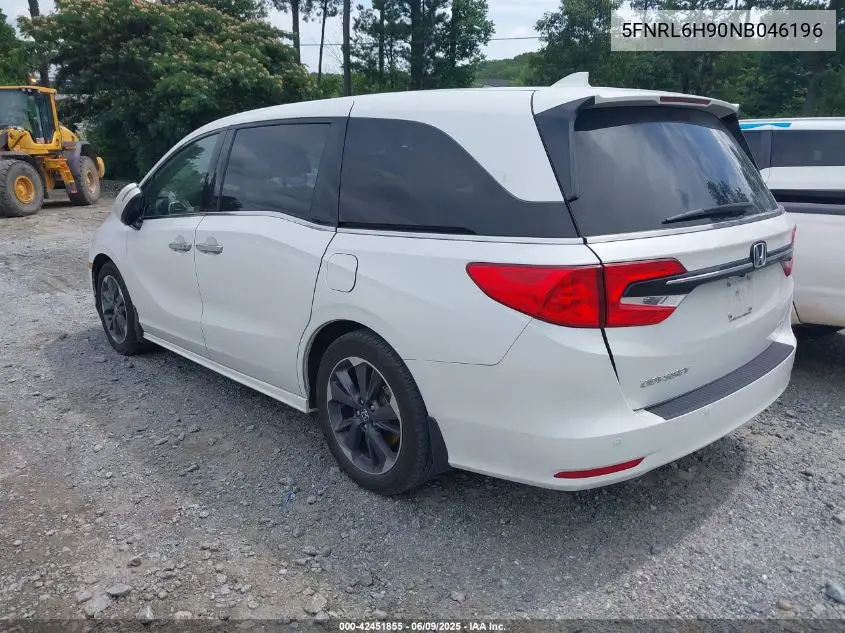 2022 Honda Odyssey Elite VIN: 5FNRL6H90NB046196 Lot: 42451855