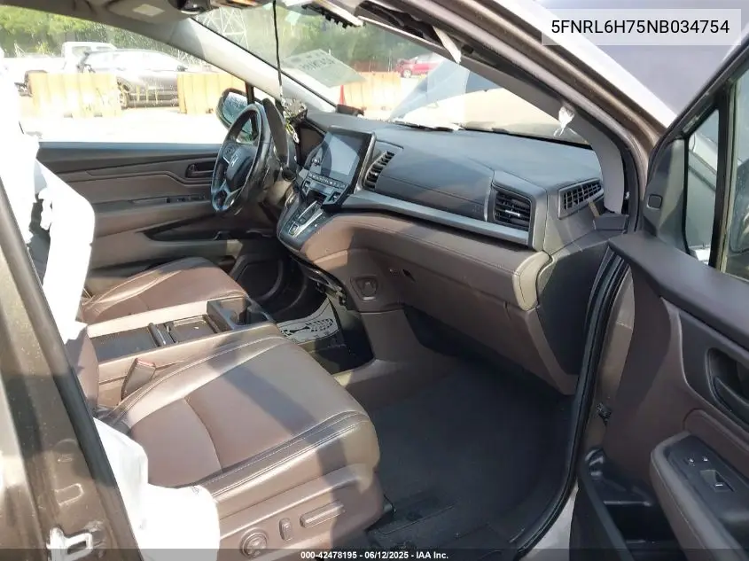 2022 Honda Odyssey Ex-L VIN: 5FNRL6H75NB034754 Lot: 42478195