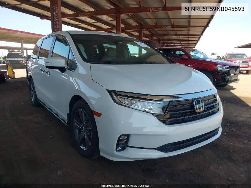 2022 Honda Odyssey Ex VIN: 5FNRL6H59NB045593 Lot: 42487768