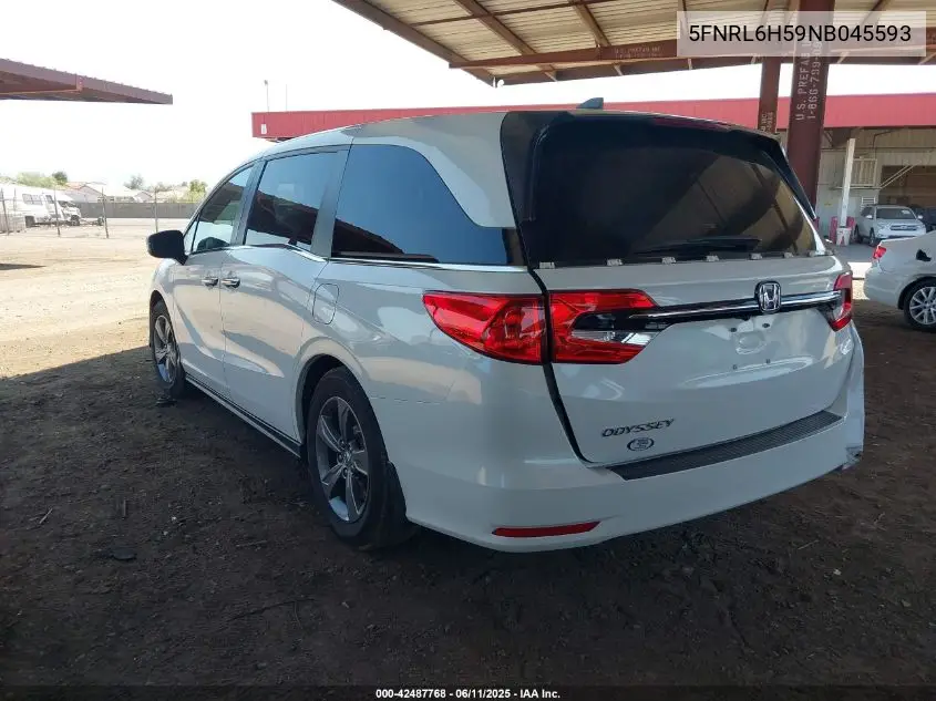 2022 Honda Odyssey Ex VIN: 5FNRL6H59NB045593 Lot: 42487768