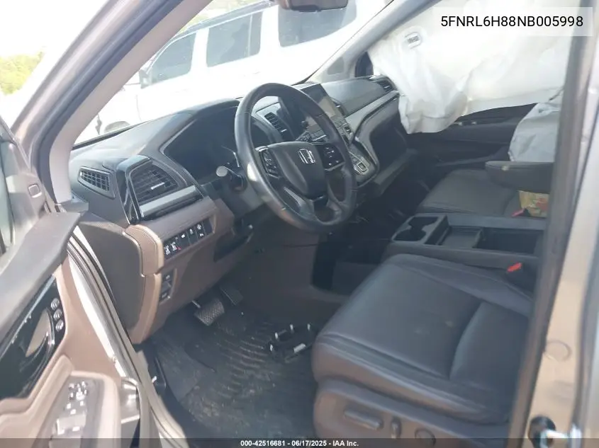 2022 Honda Odyssey Touring VIN: 5FNRL6H88NB005998 Lot: 42516681