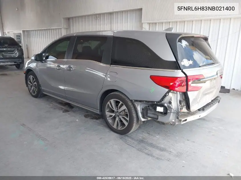2022 Honda Odyssey Touring VIN: 5FNRL6H83NB021400 Lot: 42539617