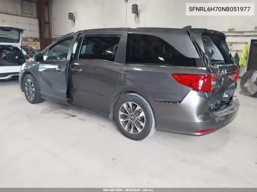 2022 Honda Odyssey Ex-L VIN: 5FNRL6H70NB051977 Lot: 42573900