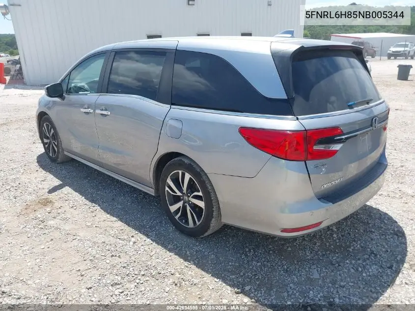 2022 Honda Odyssey Touring VIN: 5FNRL6H85NB005344 Lot: 42634595