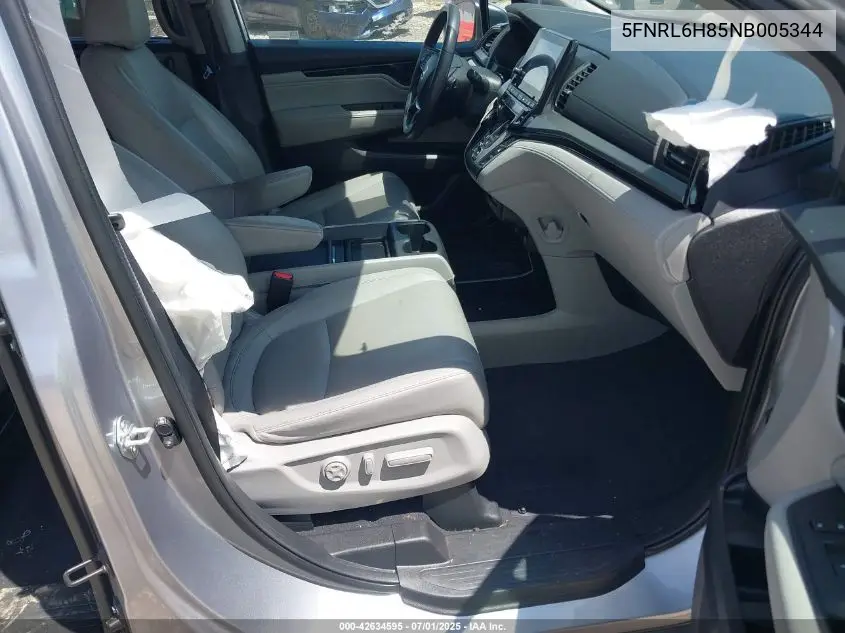 2022 Honda Odyssey Touring VIN: 5FNRL6H85NB005344 Lot: 42634595