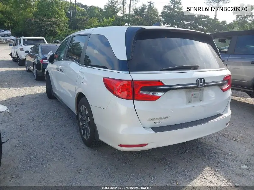 2022 Honda Odyssey Ex-L VIN: 5FNRL6H77NB020970 Lot: 42650165