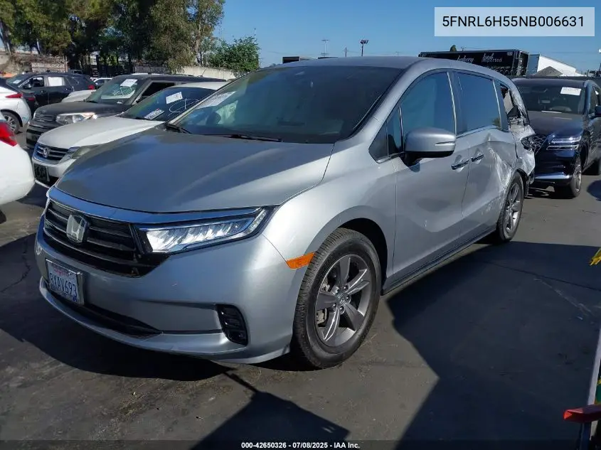2022 Honda Odyssey Ex VIN: 5FNRL6H55NB006631 Lot: 42650326