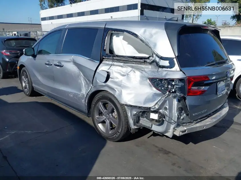 2022 Honda Odyssey Ex VIN: 5FNRL6H55NB006631 Lot: 42650326