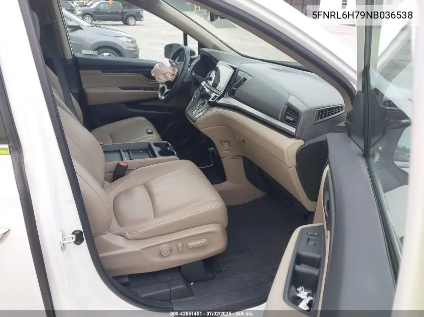 2022 Honda Odyssey Ex-L VIN: 5FNRL6H79NB036538 Lot: 42651451
