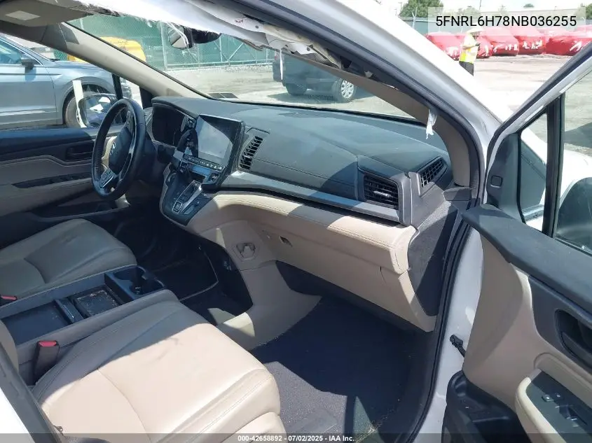 2022 Honda Odyssey Ex-L VIN: 5FNRL6H78NB036255 Lot: 42658892