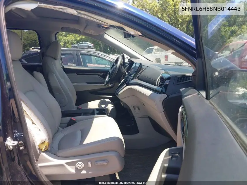 2022 Honda Odyssey Touring VIN: 5FNRL6H88NB014443 Lot: 42680460