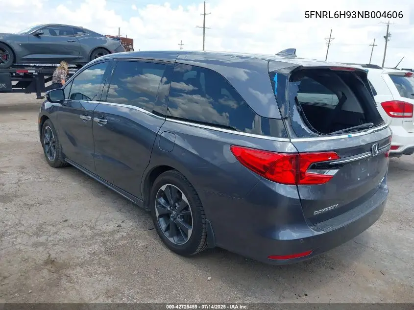 2022 Honda Odyssey Elite VIN: 5FNRL6H93NB004606 Lot: 42725459
