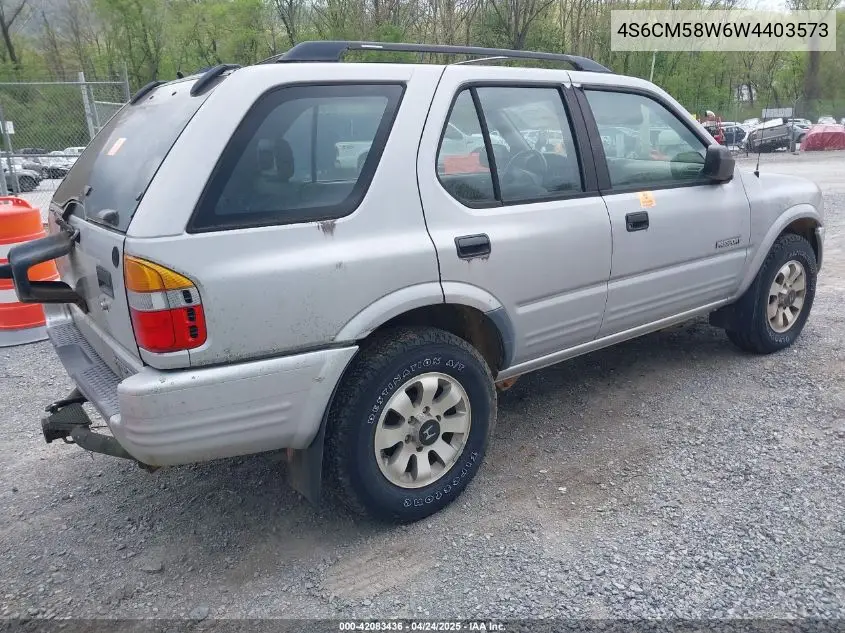1998 Honda Passport Ex/Lx VIN: 4S6CM58W6W4403573 Lot: 42083436