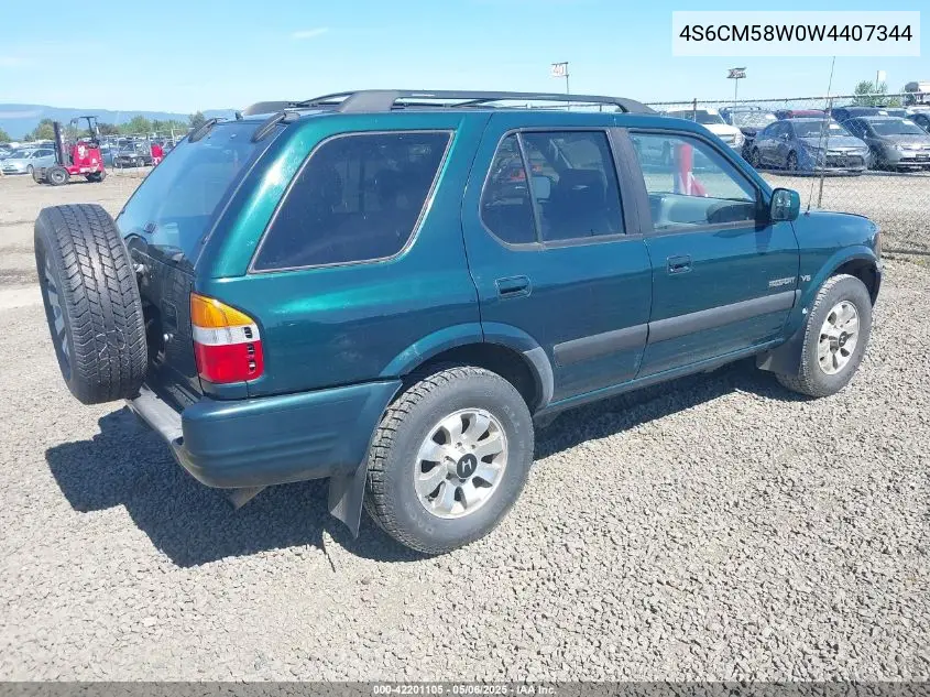 1998 Honda Passport Ex/Lx VIN: 4S6CM58W0W4407344 Lot: 42201105