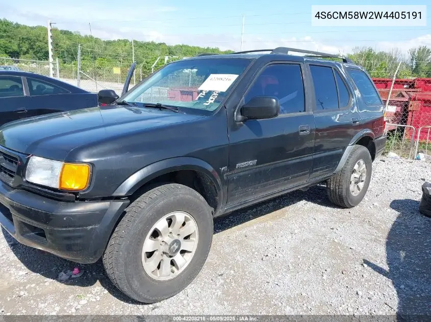 1998 Honda Passport Ex/Lx VIN: 4S6CM58W2W4405191 Lot: 42208216