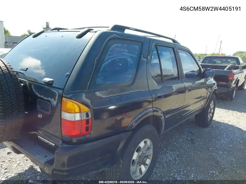 1998 Honda Passport Ex/Lx VIN: 4S6CM58W2W4405191 Lot: 42208216