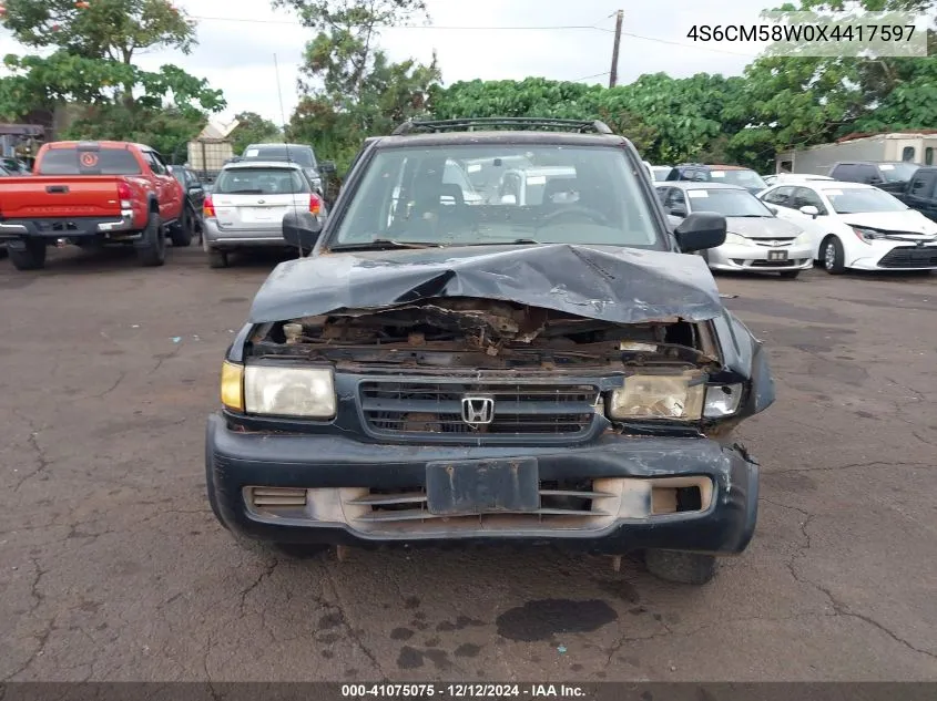 1999 Honda Passport Ex/Lx VIN: 4S6CM58W0X4417597 Lot: 41075075