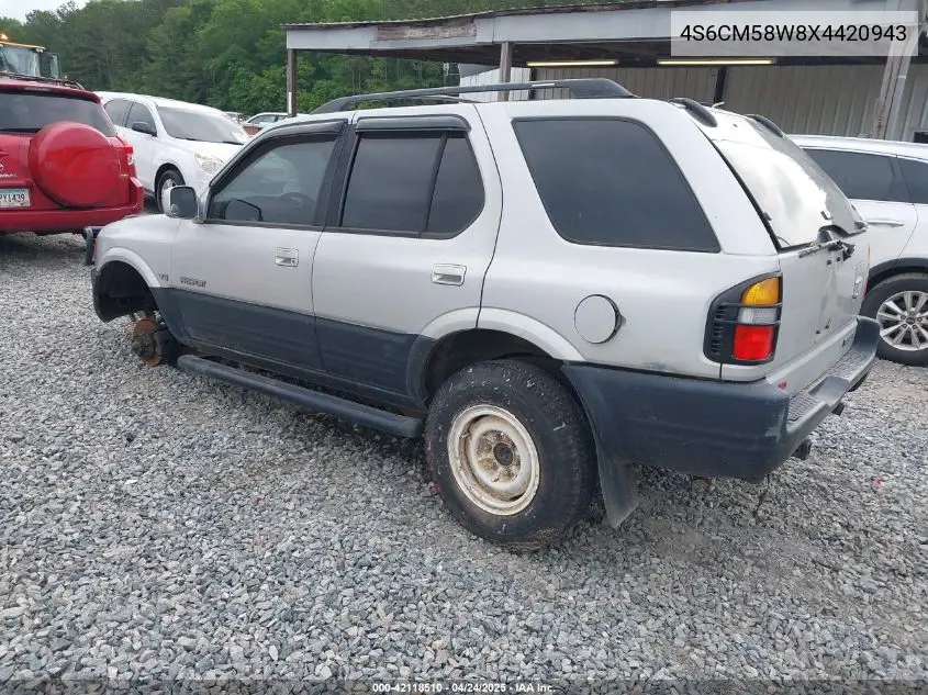 1999 Honda Passport Ex/Lx VIN: 4S6CM58W8X4420943 Lot: 42118510