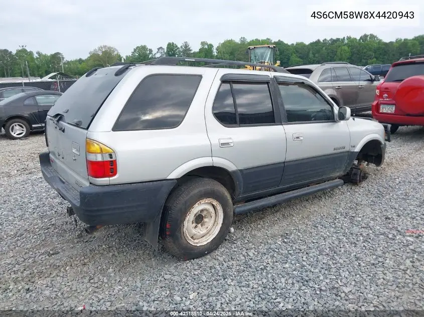 1999 Honda Passport Ex/Lx VIN: 4S6CM58W8X4420943 Lot: 42118510