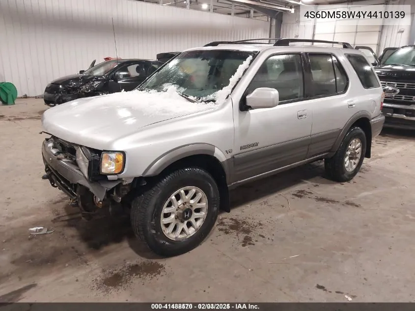 2000 Honda Passport Ex/Lx VIN: 4S6DM58W4Y4410139 Lot: 41488570