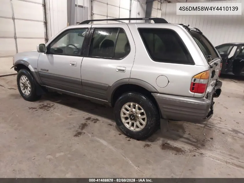 2000 Honda Passport Ex/Lx VIN: 4S6DM58W4Y4410139 Lot: 41488570