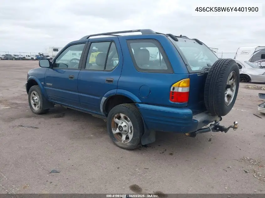 2000 Honda Passport Ex/Lx VIN: 4S6CK58W6Y4401900 Lot: 41961477
