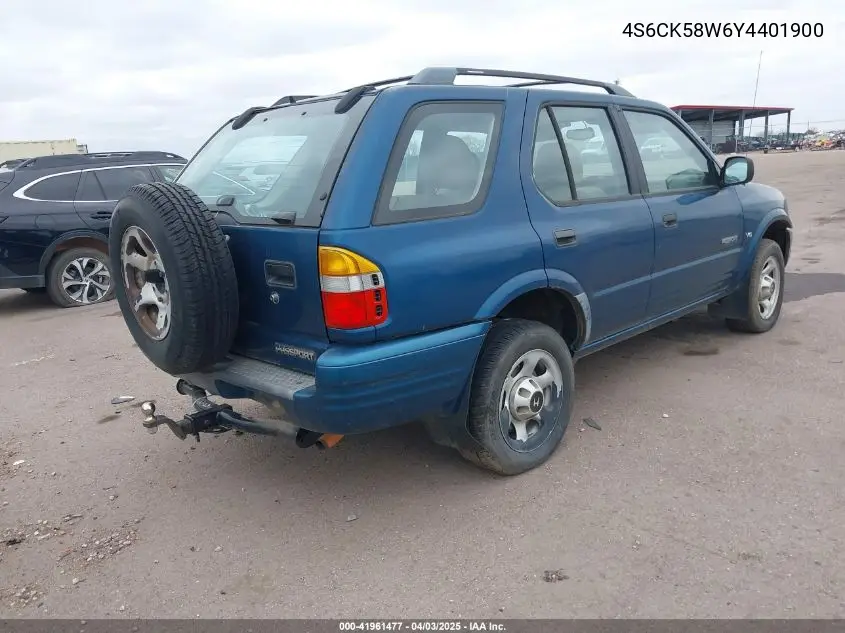 2000 Honda Passport Ex/Lx VIN: 4S6CK58W6Y4401900 Lot: 41961477