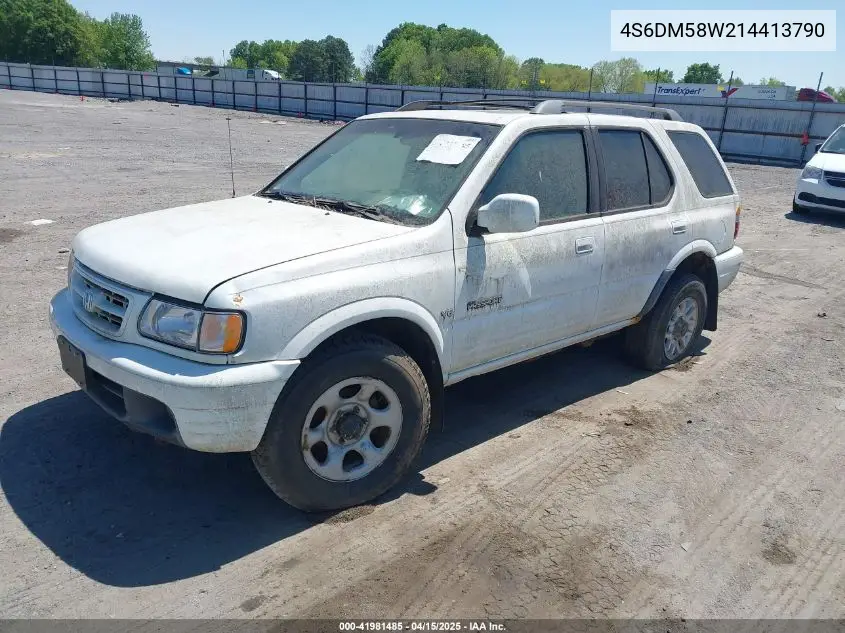 2001 Honda Passport Ex/Lx VIN: 4S6DM58W214413790 Lot: 41981485