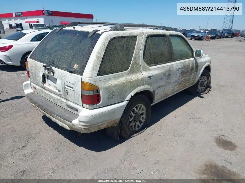 2001 Honda Passport Ex/Lx VIN: 4S6DM58W214413790 Lot: 41981485