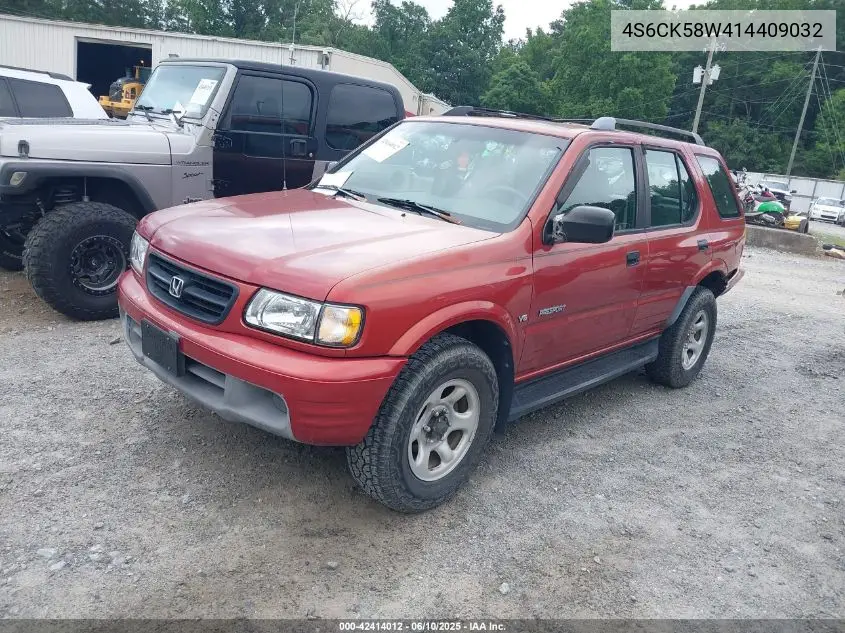 2001 Honda Passport Ex/Lx VIN: 4S6CK58W414409032 Lot: 42414012