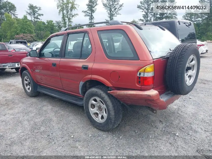 2001 Honda Passport Ex/Lx VIN: 4S6CK58W414409032 Lot: 42414012