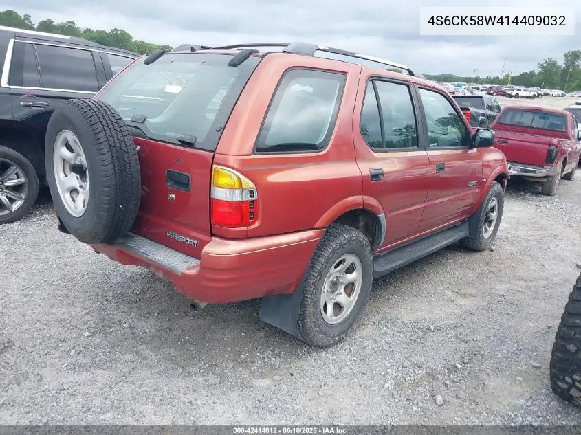 2001 Honda Passport Ex/Lx VIN: 4S6CK58W414409032 Lot: 42414012