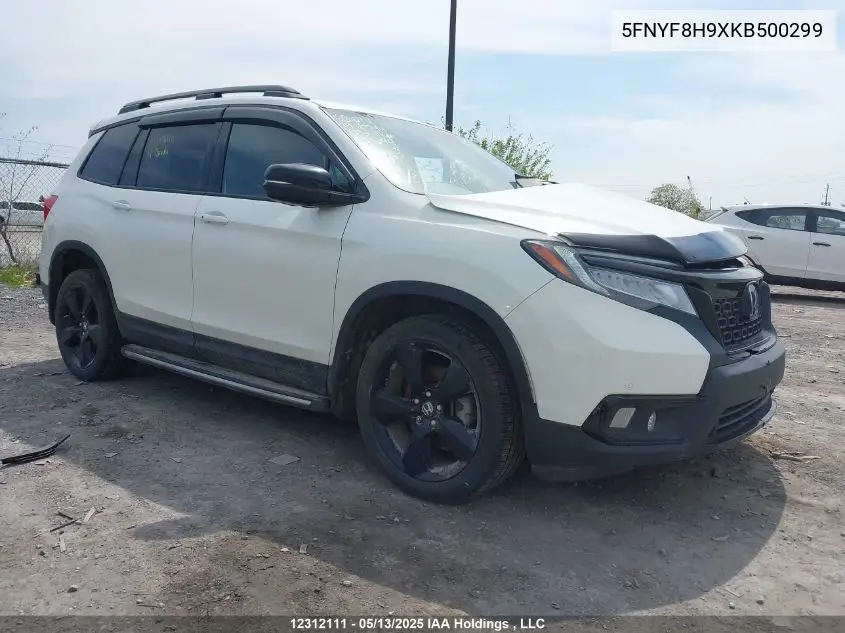 2019 Honda Passport Touring VIN: 5FNYF8H9XKB500299 Lot: 12312111