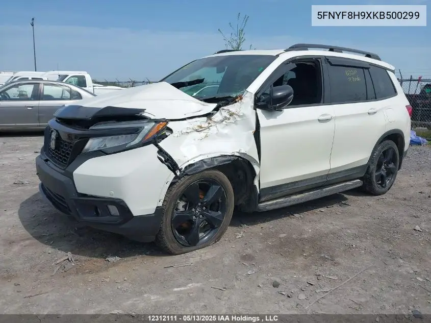 2019 Honda Passport Touring VIN: 5FNYF8H9XKB500299 Lot: 12312111