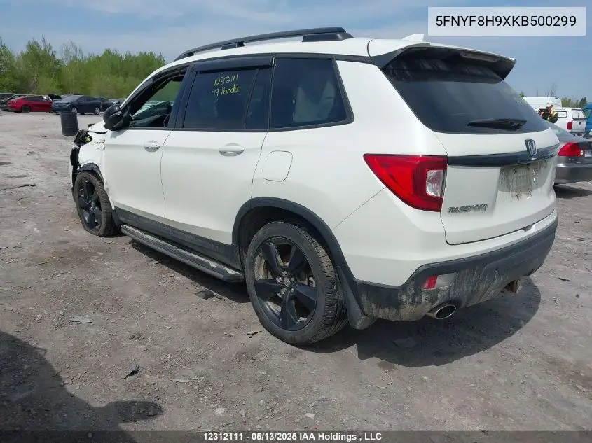 2019 Honda Passport Touring VIN: 5FNYF8H9XKB500299 Lot: 12312111