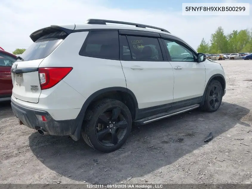 2019 Honda Passport Touring VIN: 5FNYF8H9XKB500299 Lot: 12312111