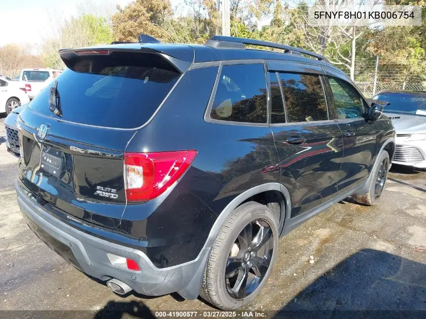 2019 Honda Passport Elite VIN: 5FNYF8H01KB006754 Lot: 41900577