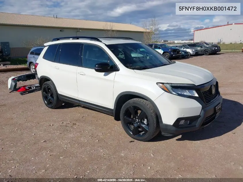 2019 Honda Passport Elite VIN: 5FNYF8H0XKB001472 Lot: 42143890