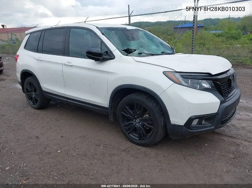 2019 Honda Passport Sport VIN: 5FNYF8H28KB010303 Lot: 42178541