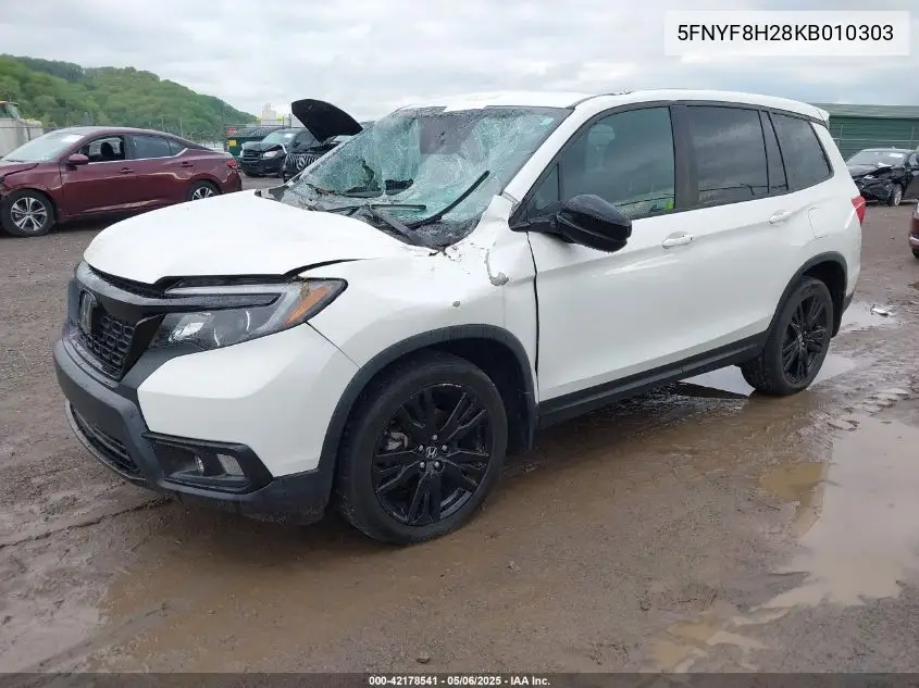 2019 Honda Passport Sport VIN: 5FNYF8H28KB010303 Lot: 42178541