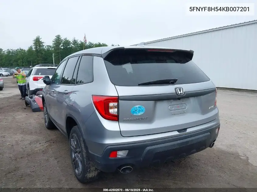 2019 Honda Passport Ex-L VIN: 5FNYF8H54KB007201 Lot: 42502570
