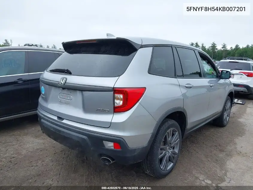 2019 Honda Passport Ex-L VIN: 5FNYF8H54KB007201 Lot: 42502570