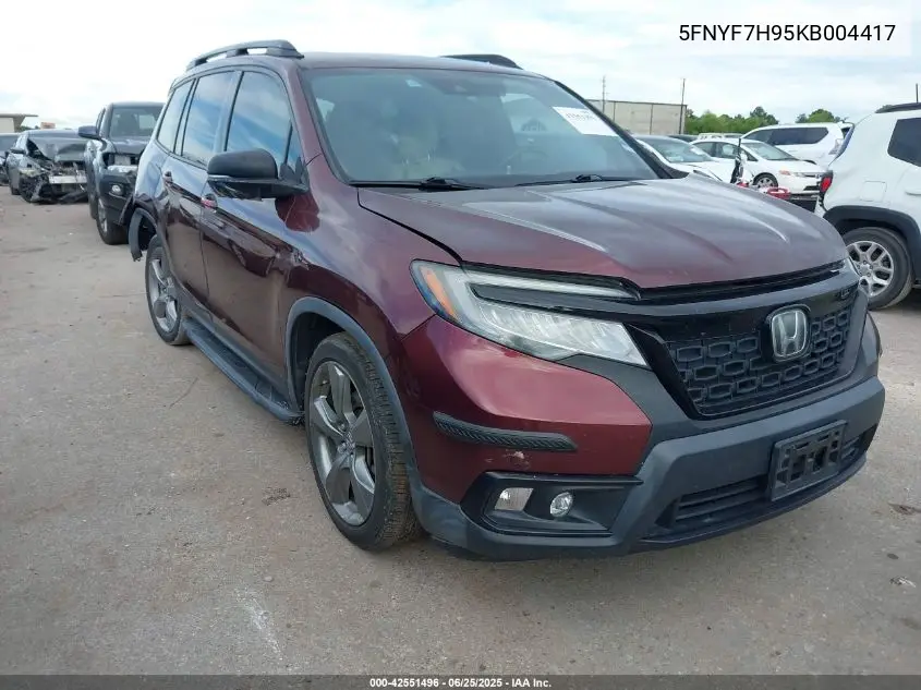 2019 Honda Passport Touring VIN: 5FNYF7H95KB004417 Lot: 42551496