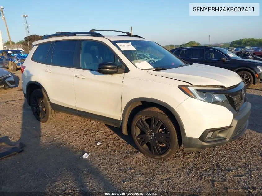 2019 Honda Passport Sport VIN: 5FNYF8H24KB002411 Lot: 42567249