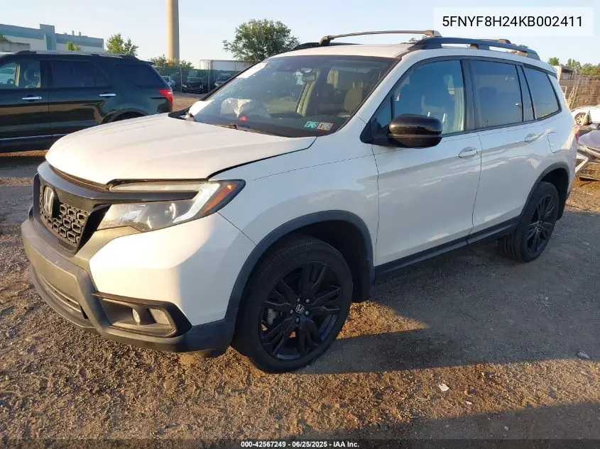 2019 Honda Passport Sport VIN: 5FNYF8H24KB002411 Lot: 42567249