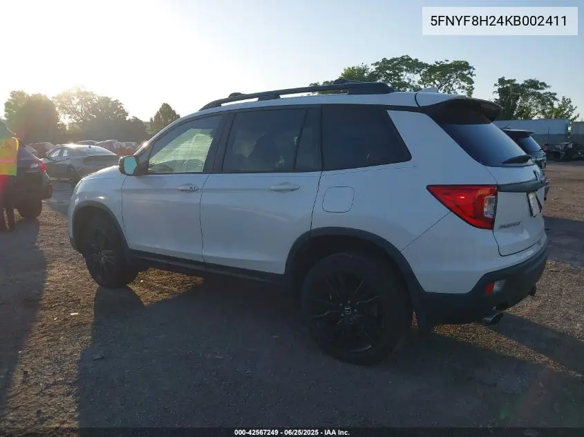 2019 Honda Passport Sport VIN: 5FNYF8H24KB002411 Lot: 42567249