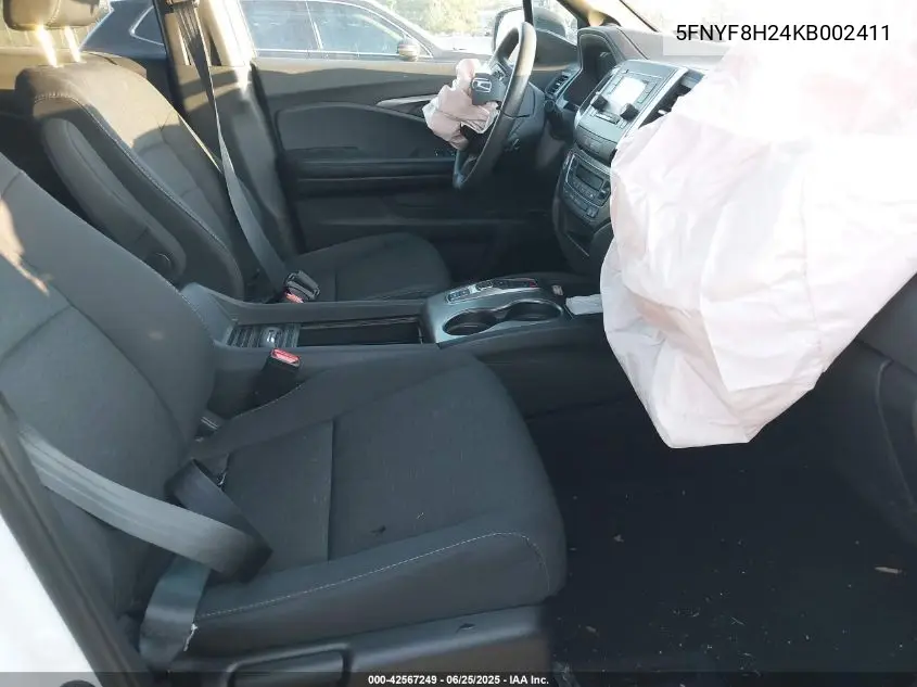 2019 Honda Passport Sport VIN: 5FNYF8H24KB002411 Lot: 42567249