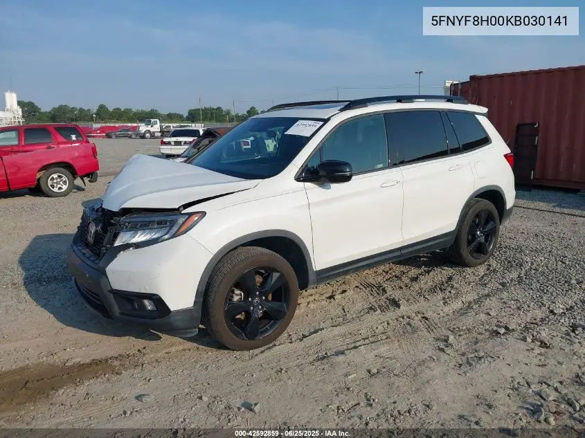 2019 Honda Passport Elite VIN: 5FNYF8H00KB030141 Lot: 42592859